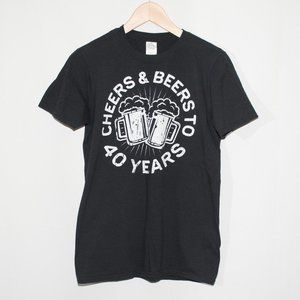 Cheers & Beers To 40 Years Black Unisex T-Shirt